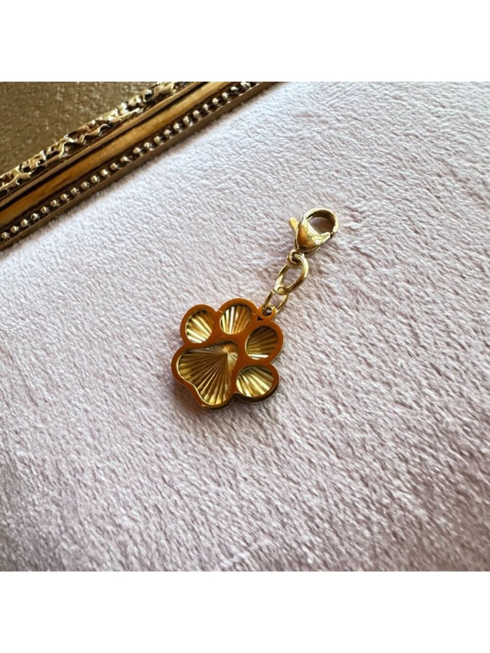 Gold Paw Print Charm 18K Gold PVD Stainless Steel Waterproof Lobster Claw Clasp - Picture 11 of 11